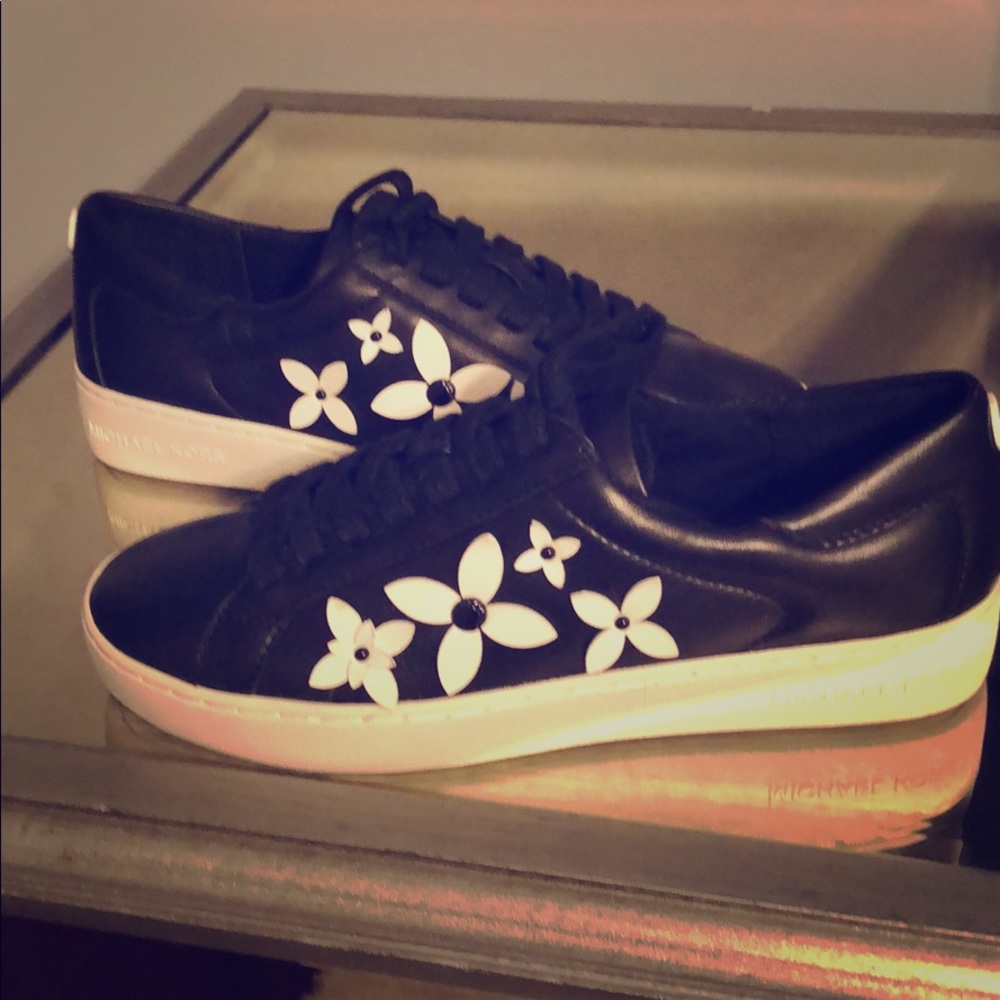 Michael Kors tennis shoes w/flowers